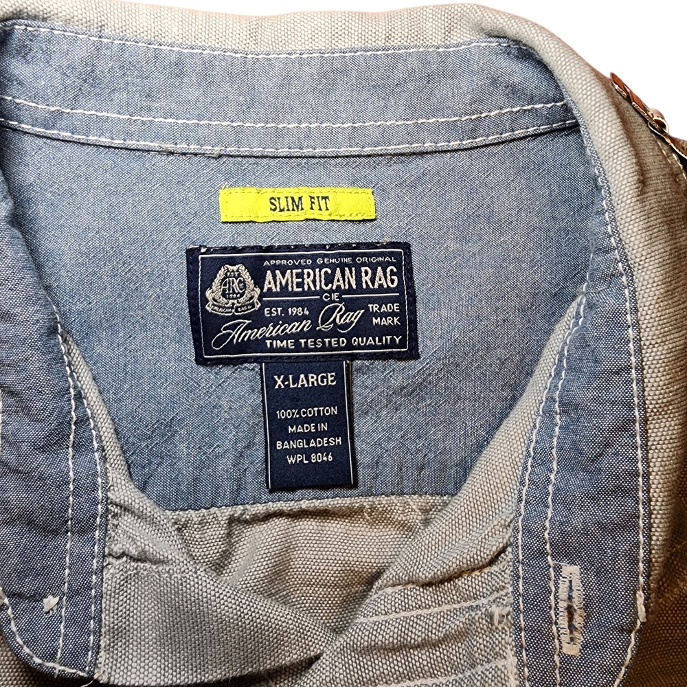American Rag Slim Fit Blue Jean Shirt XL